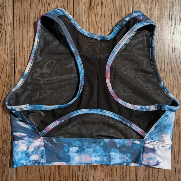 Daub + Design Mesh Back Sports Bra, Space Pattern - Picture 3 of 5